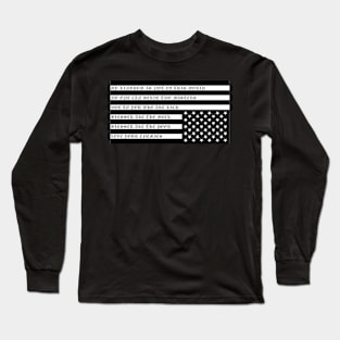 American Flag Christian Nation Black and White Pocket Long Sleeve T-Shirt